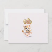 バジェット魅力的踊りキッテン1stバースデーガール 招待状 (裏面)