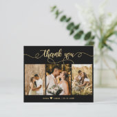 バジェット黒と金ゴールドのスクリプトの写真結婚の数 (スタンド正面)