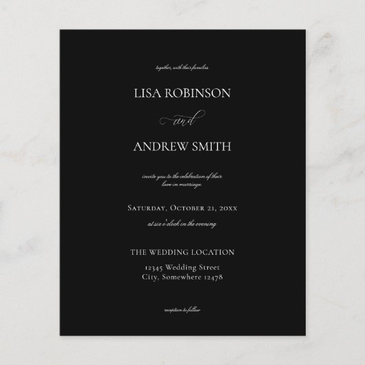 バジェット黒書道結婚のチラシ チラシ (正面)