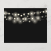 バジェット黒金ゴールドの葉の写真の結婚式の招待 (裏面)