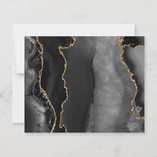 バジェット黒金ゴールドゲート暗い結婚式の日付を保存 (裏面)