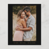 バジェット黒金ゴールド日付の写真をエレガント保存 チラシ (裏面)