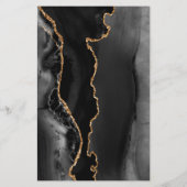 バジェット黒金ゴールド瑪瑙の結婚式の招待 (裏面)