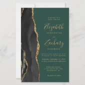 バジェット黒金ゴールド瑪瑙ダークグリーンQRコード結婚ズ (正面)