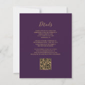 バジェット黒金ゴールド瑪瑙パープルQRコード結婚ズ (裏面)