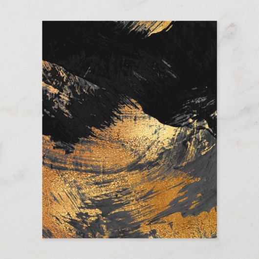 バジェット黒金ゴールド50th誕生日パーティーの招待 チラシ (裏面)