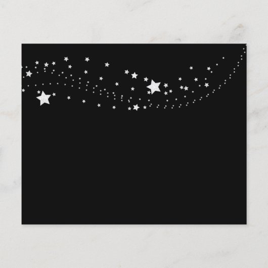 バジェット黒銀写真の誕生日Save the Date (裏面)