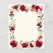 バジェット18誕生日レッドローズピンク牡丹招待状 (裏面)