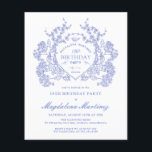 バジェット18th誕生日ブルーフローラクレスト<br><div class="desc">ヴィンテージエレガントブルーのフローラクレストは、この永遠の誕生日の招待の中心ステージを取る。フォーマル華美感じとフェミニン、どんな誕生日の女性も特に特別なことになる。調整パーティー供給が利用可能。</div>