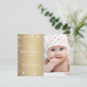 バジェット1stホリデーベビーフォトスノーフレーク金ゴールドカード (スタンド正面)
