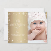 バジェット1stホリデーベビーフォトスノーフレーク金ゴールドカード (正面)