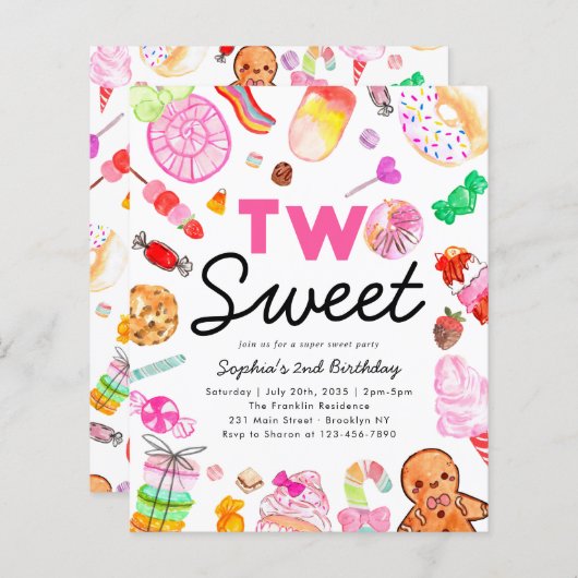 バジェット2スイートキャンディキッズキャンディランド誕生日 (正面/裏面)