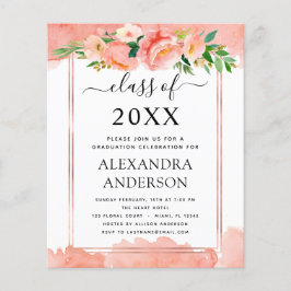 バジェット2022コーラルピーチ卒業招待状