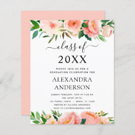 バジェット2022コーラルピーチ卒業招待状