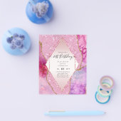 バジェット21th誕生日の輝きアゲートスパークル招待状 チラシ (シングル)