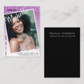 バジェット21th誕生日フォトドリッピンググリッター招待状 ノートカード (正面/裏面)