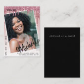 バジェット21th誕生日フォトドリッピンググリッター招待状 ノートカード (正面/裏面)