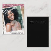 バジェット21th誕生日フォトドリッピンググリッター招待状 ノートカード (正面/裏面)