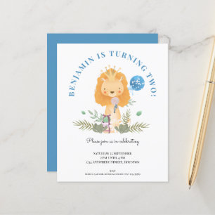 バジェット2ndバースデーライオンボーイズパーティの招待状