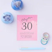 バジェット30thバースデーピンクグレー招待状 チラシ (シングル)