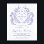 バジェット40thバースデーブルーフローラクレスト<br><div class="desc">ヴィンテージエレガントブルーのフローラクレストは、この永遠の誕生日の招待の中心ステージを取る。フォーマル華美感じとフェミニン、どんな誕生日の女性も特に特別なことになる。調整パーティー供給が利用可能。</div>