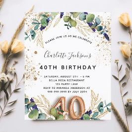 バジェット40th誕生日ユーカリ緑のグリッター