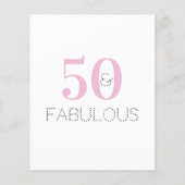 バジェット50th誕生日モダンピンクパーティの招待状 チラシ (裏面)