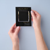 バジェット70th誕生日ブラック招待状 チラシ (手)