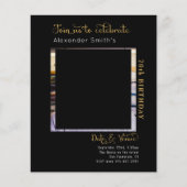 バジェット70th誕生日ブラック招待状 チラシ (正面)