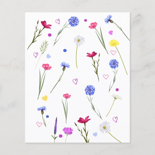 バジェット90th誕生日パーティワイルドフラワー招待状 (裏面)