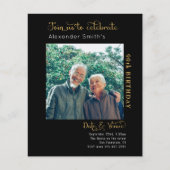 バジェット90th誕生日ブラック招待状 チラシ (正面)