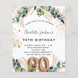 バジェット90th誕生日ユーカリ緑のグリッター