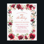 バジェット95誕生日レッドローズピンク牡丹招待状<br><div class="desc">赤いバラと赤面のピンクの牡丹は、この美しい誕生日離れの招待には暗い緑のに囲まれてユニークいる。スクラシッククリプトの書道を使用すると、それがマイルストーンの誕生日であり、誕生日のお祝い人が誰であるかを知ることができる。このアイテムはレッドローズピンク牡丹コレクションの一部である。これには、招待スイート、ようこそテンプレート、およびユニークパーティーサプライの作成に使用できるシンボルや象徴が含まれる。</div>