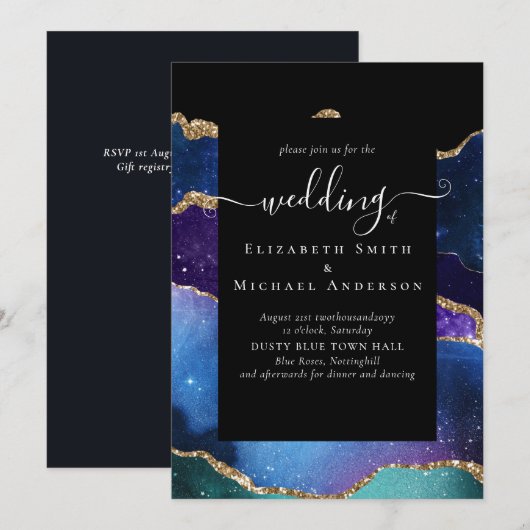 バジェット  アゲート ブルー パープル ゴールド ウェディング バジェット (正面/裏面)