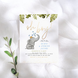 バジェット・オ・ボーイ！エレファントイエロー&ブルーベビーシャワー