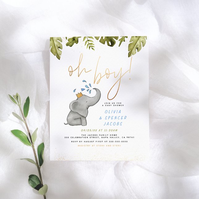 バジェット・オ・ボーイ！エレファントイエロー&ブルーベビーシャワー (クリエイターアップロード済み)