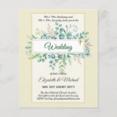 バジェット・カトリック結婚クリスチャンの緑の招待状 (正面)