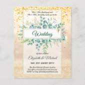 バジェット・カトリック結婚クリスチャンの緑の招待状 (正面)