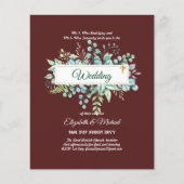 バジェット・カトリック結婚クリスチャンの緑の招待状 (正面)