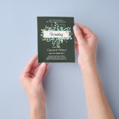 バジェット・カトリック結婚クリスチャンの緑の招待状 チラシ (手)