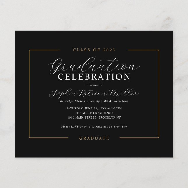 バジェット・クラシー・ブラック・金ゴールド大学院卒業パーティー (正面)