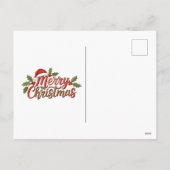 バジェット グリーン クリスマス 3 フォト ホリデー カード (裏面)