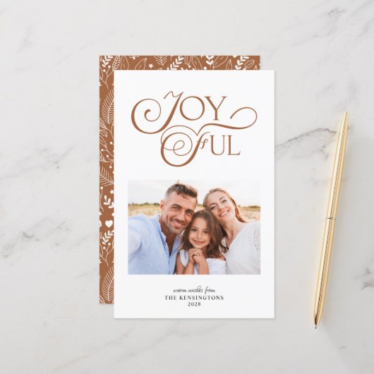 バジェット・テラコッタ喜びクリスマスパターン写真 (正面/裏面インサイチュ)