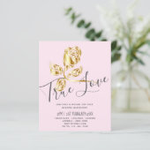 バジェット トレンディング トゥルー ラブ ゴールド ローズ ウェディング インビテーション (スタンド正面)