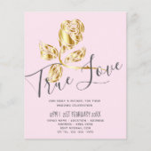 バジェット トレンディング トゥルー ラブ ゴールド ローズ ウェディング インビテーション (正面)