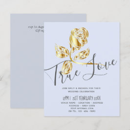 バジェット トレンディング トゥルー ラブ ゴールド ローズ ウェディング 招待