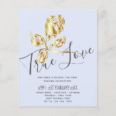 バジェット トレンディング トゥルー ラブ ゴールド ローズ ウェディング 招待 (正面)