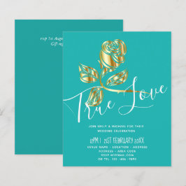 バジェット トレンディング トゥルー ラブ ゴールド ローズ ウェディング 招待