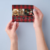 バジェット バッファロー チェック 3 フォト メリークリスマス チラシ (手)