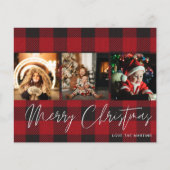 バジェット バッファロー チェック 3 フォト メリークリスマス チラシ (正面)